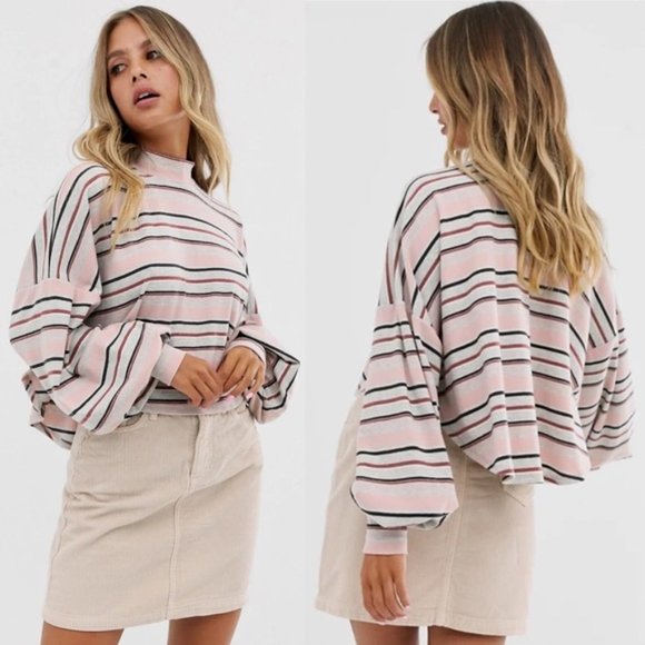 Free People Tops - Free People Steph Striped Shirt Large NWT